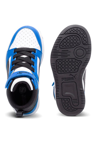 Bele in modre superge z velcro trakom Puma Rebound V6 Mid AC+ PS
