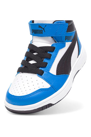 Bele in modre superge z velcro trakom Puma Rebound V6 Mid AC+ PS
