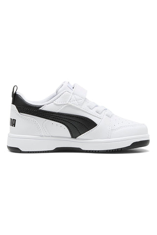 Otroški črno-beli športni copati Puma Rebound V6 Lo AC+ PS