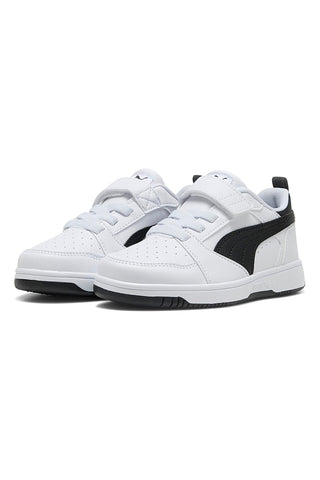 Otroški črno-beli športni copati Puma Rebound V6 Lo AC+ PS
