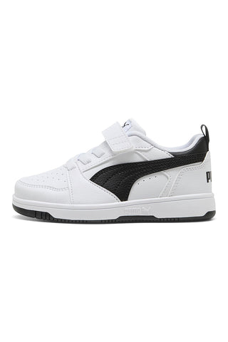 Otroški črno-beli športni copati Puma Rebound V6 Lo AC+ PS