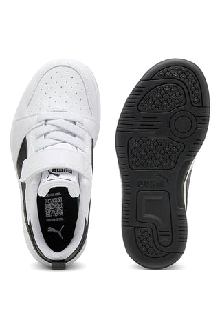 Otroški črno-beli športni copati Puma Rebound V6 Lo AC+ PS