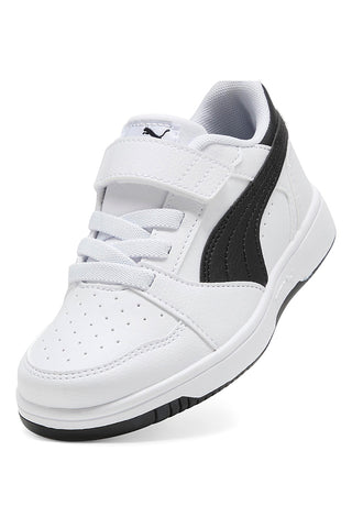 Otroški črno-beli športni copati Puma Rebound V6 Lo AC+ PS