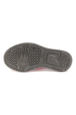 Nizke črno-bele in rdeče superge z velcro trakom Puma Rebound V6 Lo AC+ PS