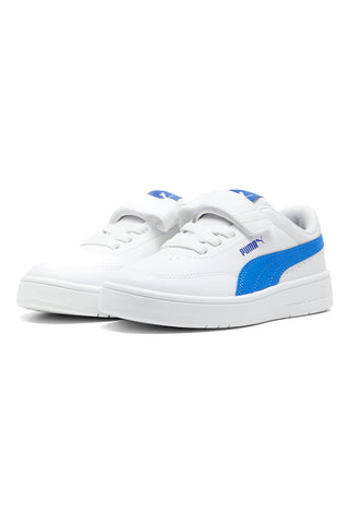 Bele čevlje z modrimi detajli Puma Court Classic Clean AC+ PS