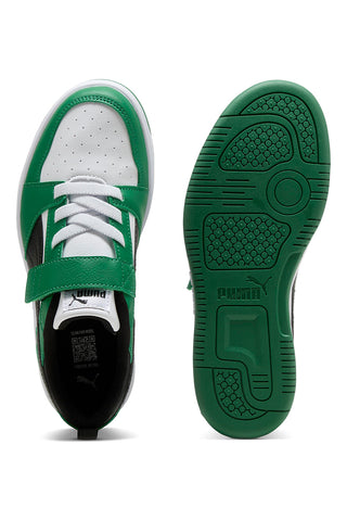 Nizke bele, zelene in črne superge z velcro trakom Puma Rebound V6 Lo AC+ PS