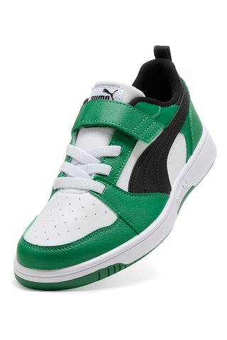 Nizke bele, zelene in črne superge z velcro trakom Puma Rebound V6 Lo AC+ PS