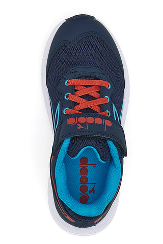 Modri športni čevlji z rdečimi detajli in zapenjanjem na velcro Diadora SNIPE 3 JR