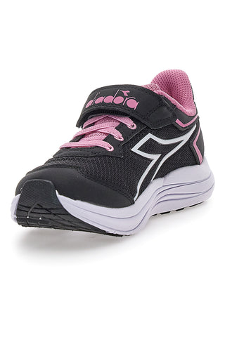 Črni športni čevlji z roza detajli in zapenjanjem na velcro Diadora SNIPE 3 JR