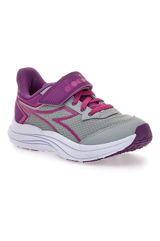 Sivi in fuksijevi športni superge z velcro trakom Diadora Snipe 3 JR