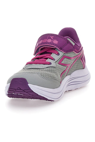 Sivi in fuksijevi športni superge z velcro trakom Diadora Snipe 3 JR