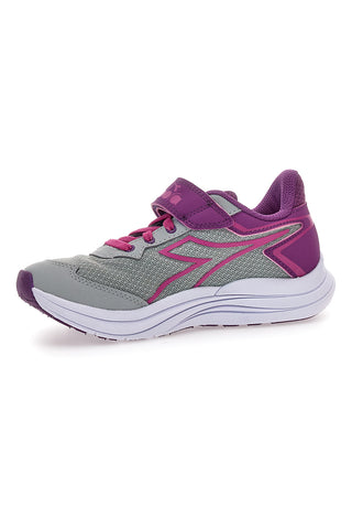 Sivi in fuksijevi športni superge z velcro trakom Diadora Snipe 3 JR