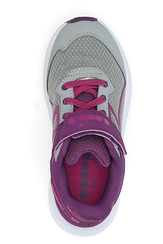 Sivi in fuksijevi športni superge z velcro trakom Diadora Snipe 3 JR