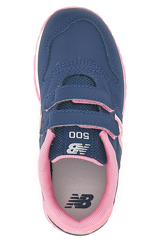 Modri športni copati z roza detajli in velcro zaponko New Balance 500