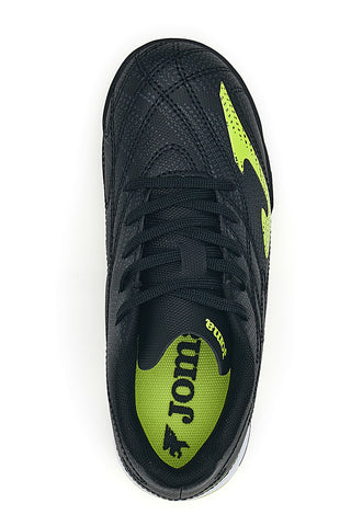 Črni nogometni čevlji z limetkovimi detajli Joma EVOLUTION JR 2501