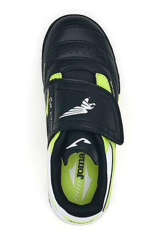Črni in rumeni fluo nogometni čevlji z zapenjanjem na velcro Joma CANCHA JR 2501