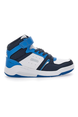 Bele in modre superge z zapenjanjem na velcro Joma Platea Mid JR