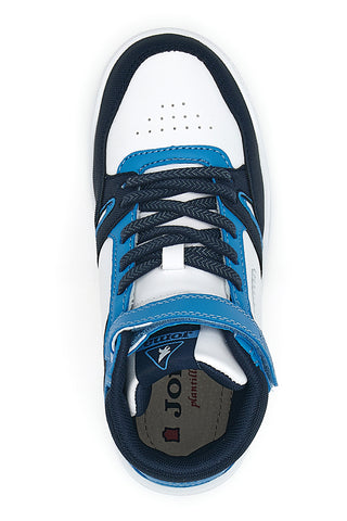 Bele in modre superge z zapenjanjem na velcro Joma Platea Mid JR