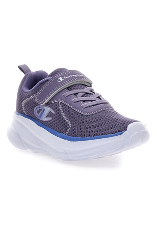 Vijolične športne copate iz mrežastega materiala z zapenjanjem na velcro Champion HRO J G PS Low Cut
