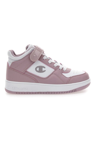 Roza in bele superge z zapenjanjem na velcro Champion RD18 Mid G PS