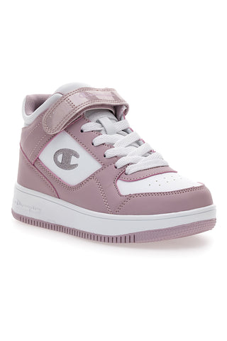 Roza in bele superge z zapenjanjem na velcro Champion RD18 Mid G PS