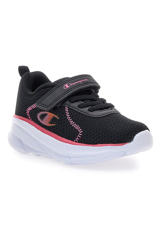 Črni športni copati iz mrežastega materiala z velcro zapenjanjem in debelo podplatom Champion HRO J G TD Low Cut Shoe