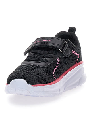 Črni športni copati iz mrežastega materiala z velcro zapenjanjem in debelo podplatom Champion HRO J G TD Low Cut Shoe