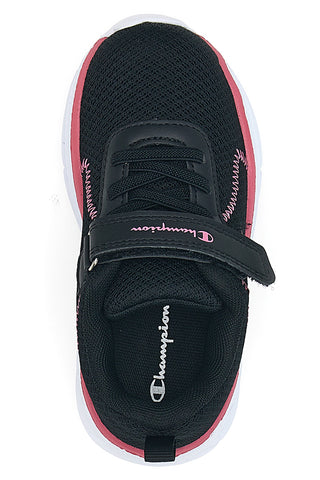 Črni športni copati iz mrežastega materiala z velcro zapenjanjem in debelo podplatom Champion HRO J G TD Low Cut Shoe