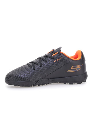 Črno-oranžni nogometni čevlji s podplatom za umetno travo Skechers Jr Youth TF