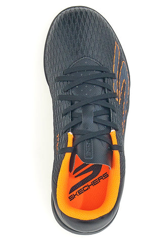 Črno-oranžni nogometni čevlji s podplatom za umetno travo Skechers Jr Youth TF