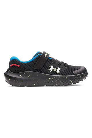 Črni tekaški čevlji z fluorescenčnimi detajli Under Armour UA BPS Surge 4 AC