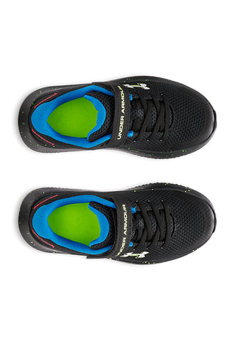 Črni tekaški čevlji z fluorescenčnimi detajli Under Armour UA BPS Surge 4 AC