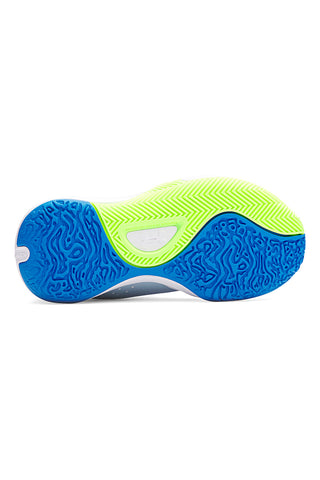 Modri košarkarski čevlji z limetkovimi detajli Under Armour PS Lockdown 7