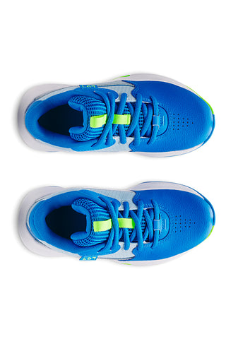 Modri košarkarski čevlji z limetkovimi detajli Under Armour PS Lockdown 7