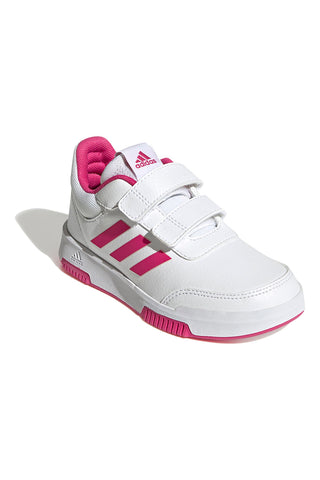 Bele superge z fuksijastimi detajli in dvojnim trakom Adidas Tensaur Sport 2 CF K