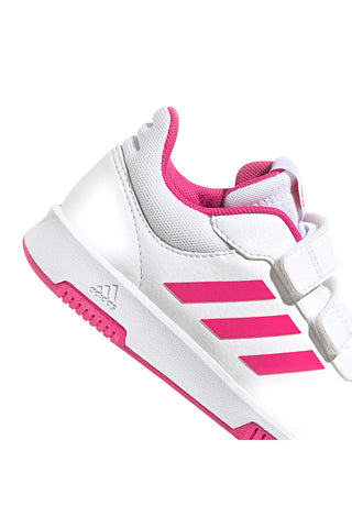 Bele superge z fuksijastimi detajli in dvojnim trakom Adidas Tensaur Sport 2 CF K