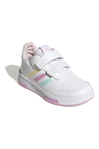 Beli čevlji s pastelno obrobo in zapenjanjem na velcro Adidas Tensaur Sport 2 CF K