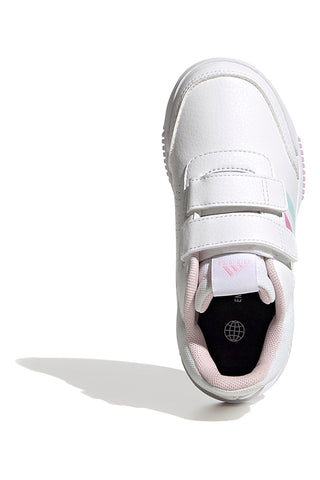 Beli čevlji s pastelno obrobo in zapenjanjem na velcro Adidas Tensaur Sport 2 CF K