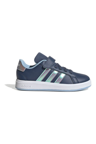 Modri športni copati z iridescentnimi detajli Adidas Grand Court 2.0 EL C