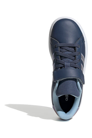 Modri športni copati z iridescentnimi detajli Adidas Grand Court 2.0 EL C