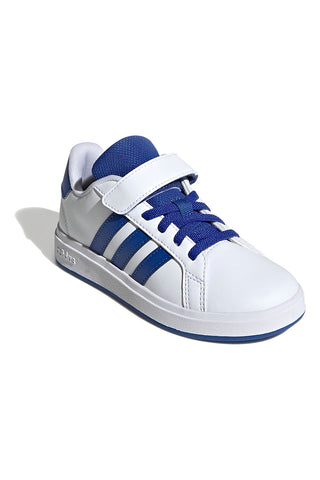 Bele superge z modrimi detajli in mešanim zapiranjem Adidas Grand Court 2 EL C