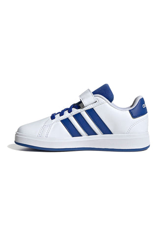 Bele superge z modrimi detajli in mešanim zapiranjem Adidas Grand Court 2 EL C