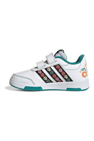Bele superge z barvnimi detajli in zapenjanjem na velcro Adidas Tensaur Coco CF K