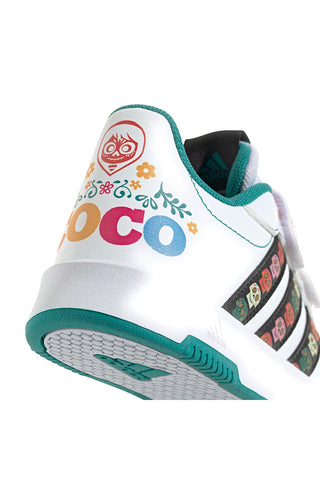 Bele superge z barvnimi detajli in zapenjanjem na velcro Adidas Tensaur Coco CF K