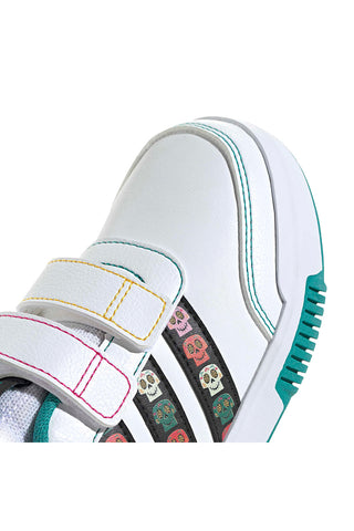 Bele superge z barvnimi detajli in zapenjanjem na velcro Adidas Tensaur Coco CF K