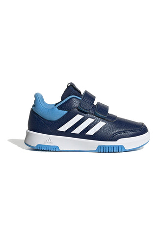 Modri športni copati z belimi črtami in zapenjanjem na velcro Adidas Tensaur Sport 2.0 CF K