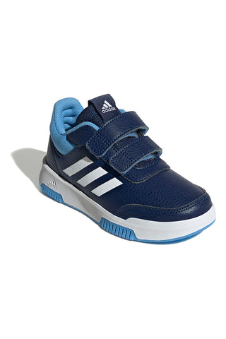 Modri športni copati z belimi črtami in zapenjanjem na velcro Adidas Tensaur Sport 2.0 CF K