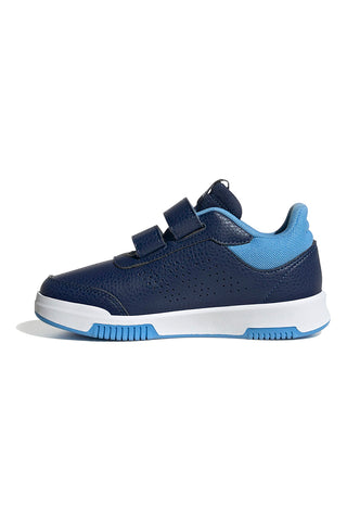 Modri športni copati z belimi črtami in zapenjanjem na velcro Adidas Tensaur Sport 2.0 CF K