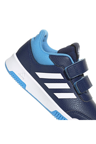 Modri športni copati z belimi črtami in zapenjanjem na velcro Adidas Tensaur Sport 2.0 CF K