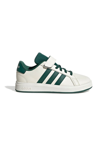 Bele superge z zelenimi črtami in zapenjanjem Adidas Grand Court 2 EL C